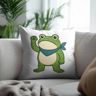 Frogs Against Fascism Portland Frog Protest Throw Pillow