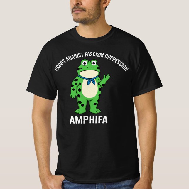 Frogs Against Fascist Oppression AMPHIFA Funny Pro T-Shirt (Front)