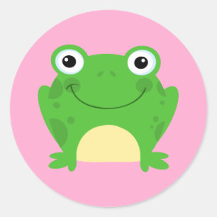 Frogs Amphibian Green Cute Classic Round Sticker