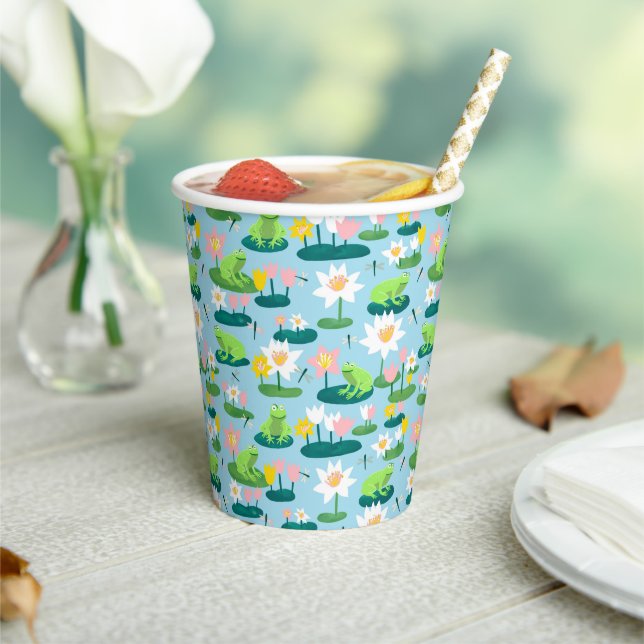 Frogs and Lily Pads Cute Birthday BABY SHOWER  Paper Cups (Insitu)