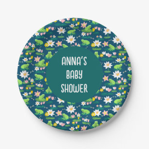 Frogs and Lily Pads Cute Birthday BABY SHOWER Paper Plate