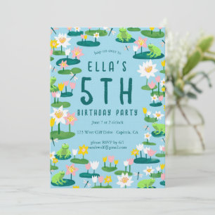 Frogs and Lily Pads Cute CUSTOM BIRTHDAY PARTY Invitation