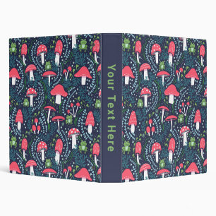 Frogs and Mushrooms Binder, 1" Binder