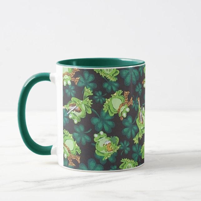 Frogs and Shamrocks Mug (Left)