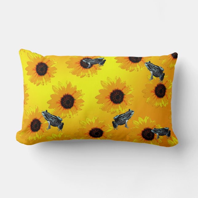 Frogs And Sunflowers, Lumbar Cushion (Front)