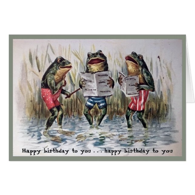 Frogs Anniversaire Chanson Heureuse Carte Annivers (Devant horizontal)