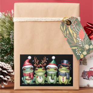 Frogs Christmas Frog Lover Cute Santa Animals Sticker