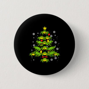 Frogs Christmas Tree Animal Xmas Women Men Kids 2 Inch Round Button