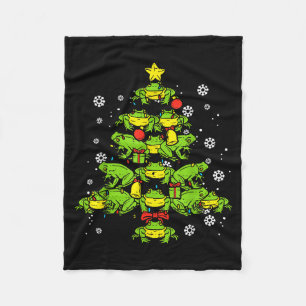 Frogs Christmas Tree Animal Xmas Women Men Kids Fleece Blanket