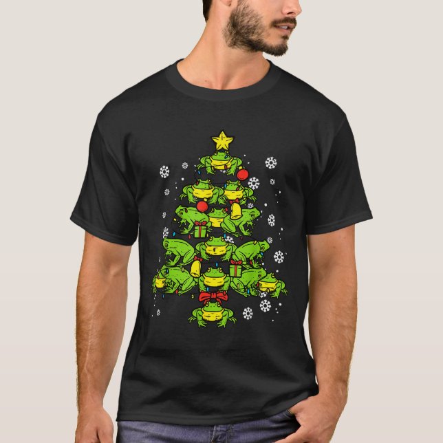 Frogs Christmas Tree Animal Xmas Women Men Kids  T-Shirt (Front)