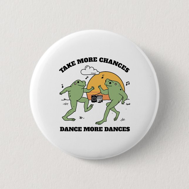 Frogs Dancing Together  2 Inch Round Button (Front)