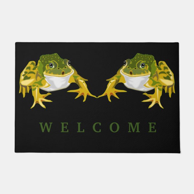 Frogs Doormat Welcome - Customizable (Front)
