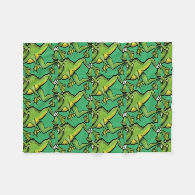 Frogs Fleece Blanket (Front (Horizontal))