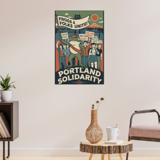 Frogs & Folks Unite – Portland Solidarity Poster