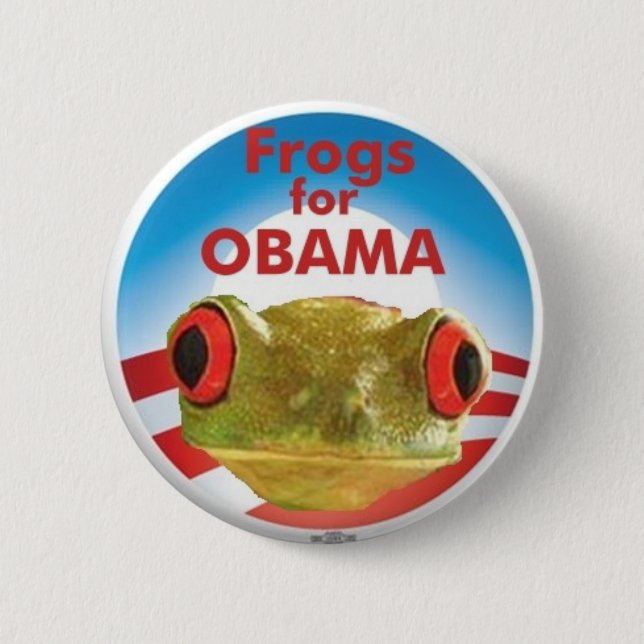 Frogs for Obama 2 Inch Round Button (Front)