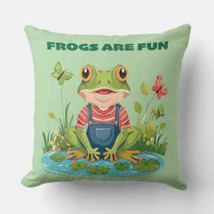 frogs fun throw pillow