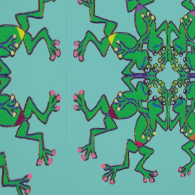 Frogs having fun childrens bathroom wallpaper (Seam)