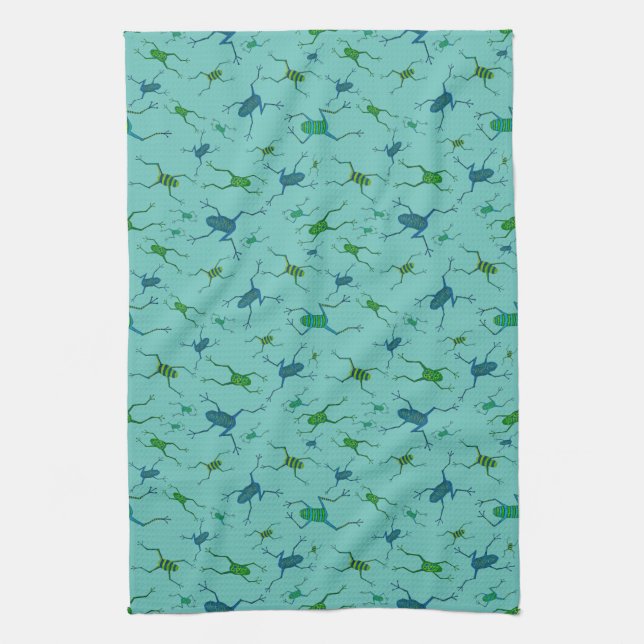 Frogs Having Fun  Kitchen Towel (Vertical)
