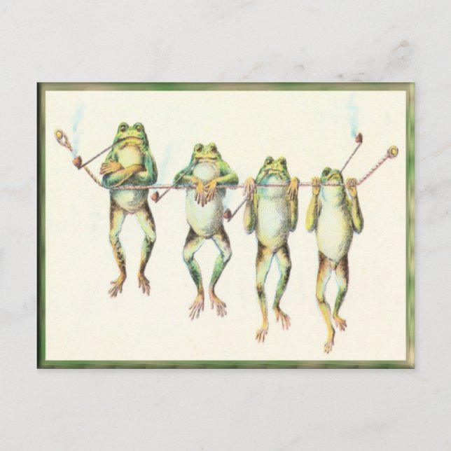 Frogs in a Line Post Card (Front)