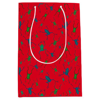 Frogs Jumping for Christmas Joy Medium Gift Bag