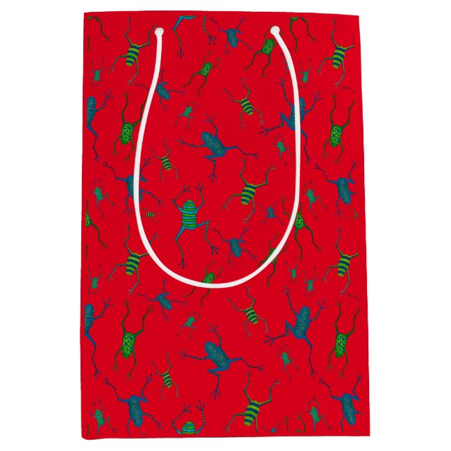 Frogs Jumping for Christmas Joy  Medium Gift Bag (Front)