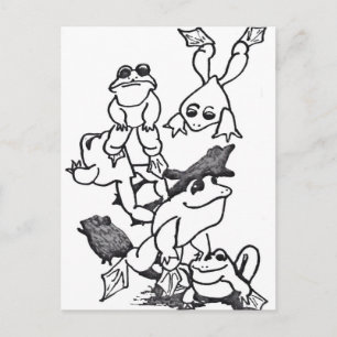 Frogs Leaping Postcard