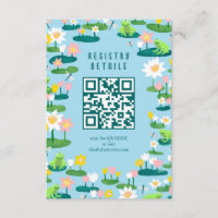 Frogs & Lily Pads Cute CUSTOM QR CODE BABY SHOWER