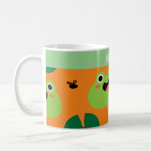 Frogs & Lily Pads editable text Coffee Mug