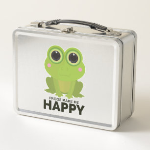 Frogs Make Me Happy Metal Lunch Box