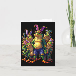 Frogs Mardi Gras Funny Costume Card