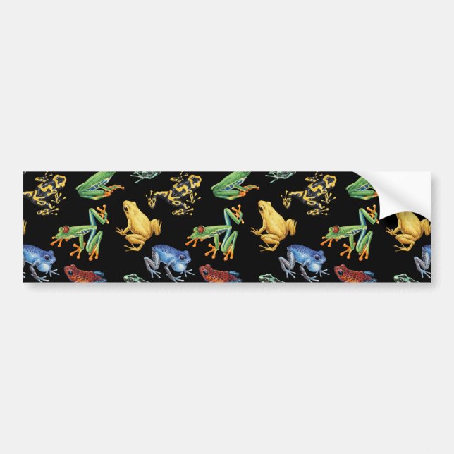 Frogs on black bumper sticker (Front)