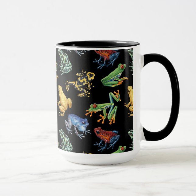 Frogs on black mug (Right)