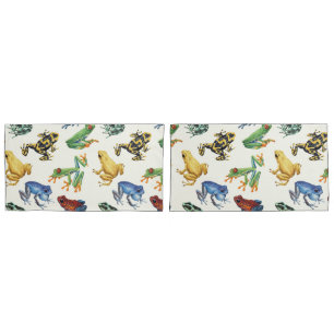 Frogs on black pillowcase