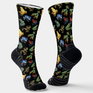 Frogs on black socks