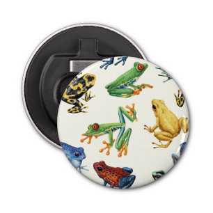 Frogs on natural white bottle opener