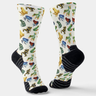 Frogs on natural white socks
