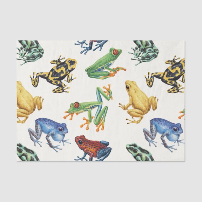 Frogs on natural white tissue paper (Front)