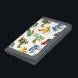 Frogs on natural white trifold wallet<br><div class="desc">Hand-painted variety of tree and dart frogs</div>