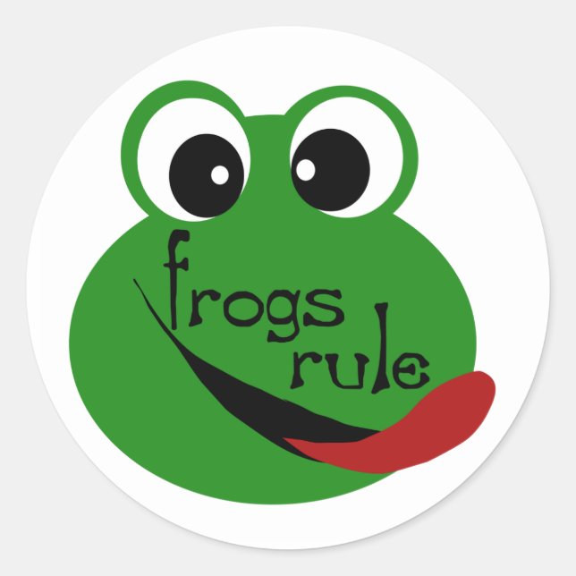 Frogs Rule  Classic Round Sticker (Front)