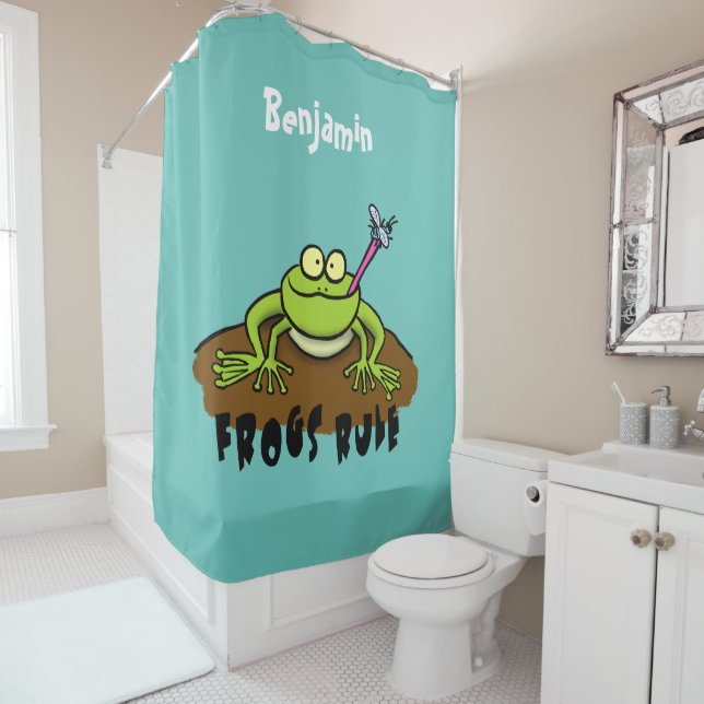 Frogs rule funny green frog cartoon (In Situ)