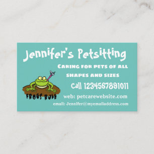 Frogs rule funny green frog cartoon business card