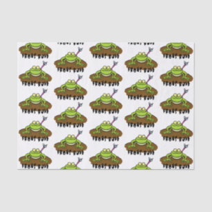 Frogs rule funny green frog cartoon tissue paper