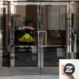 Frogs rule funny green frog cartoon window cling