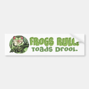 Frogs Rule, Toads Drool Bumpersticker Bumper Sticker