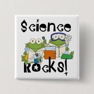 Frogs Science Rocks 2 Inch Square Button