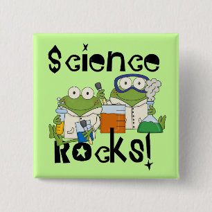 Frogs Science Rocks 2 Inch Square Button