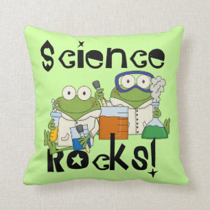 Frogs Science Rocks Throw Pillow