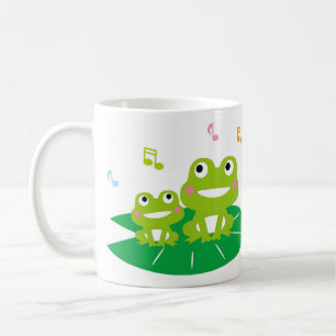 Frogs singing on the leaves coffee mug