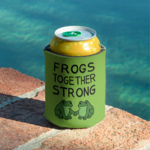Frogs Together Strong Portland Frog Protest Can Cooler