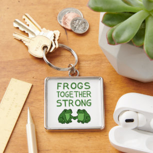 Frogs Together Strong Portland Frog Protest Keychain